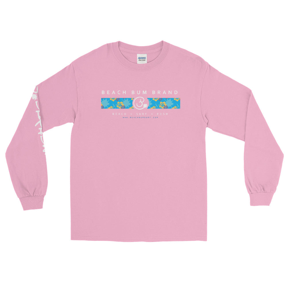 Official Beach Bum Long Sleeve T-Shirt- Blue Hibiscus