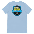Official Beach Bum Short-Sleeve Unisex T-Shirt- Surf • Beach • Fish Shield (Art on Back)