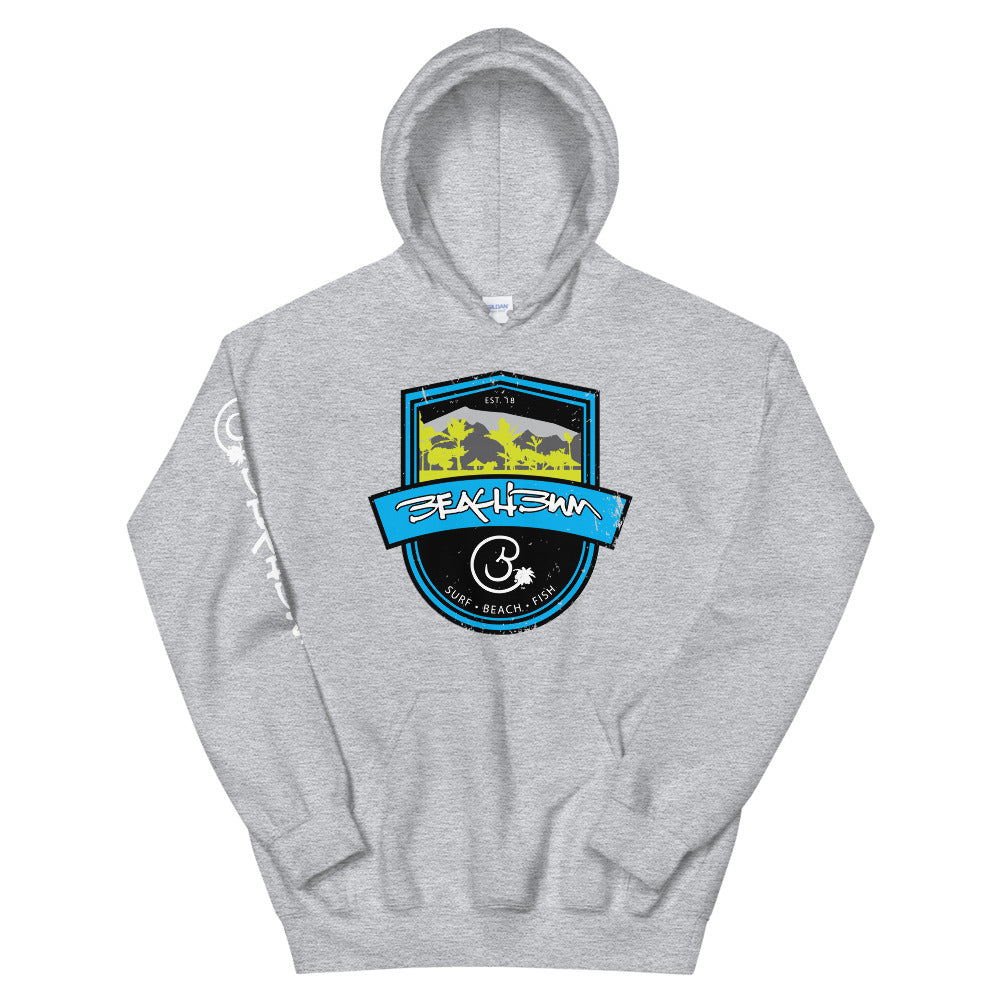 Official Beach Bum Unisex Hoodie- Surf • Beach • Fish Shield