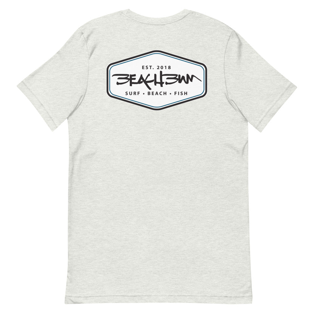 Official Beach Bum Short-Sleeve Unisex T-Shirt- The Beach Badge (Art on Back)