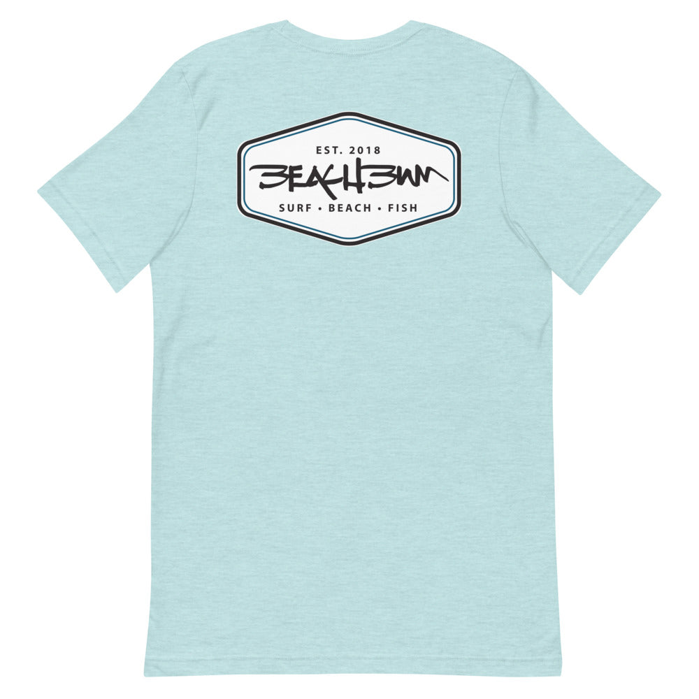 Official Beach Bum Short-Sleeve Unisex T-Shirt- The Beach Badge (Art on Back)