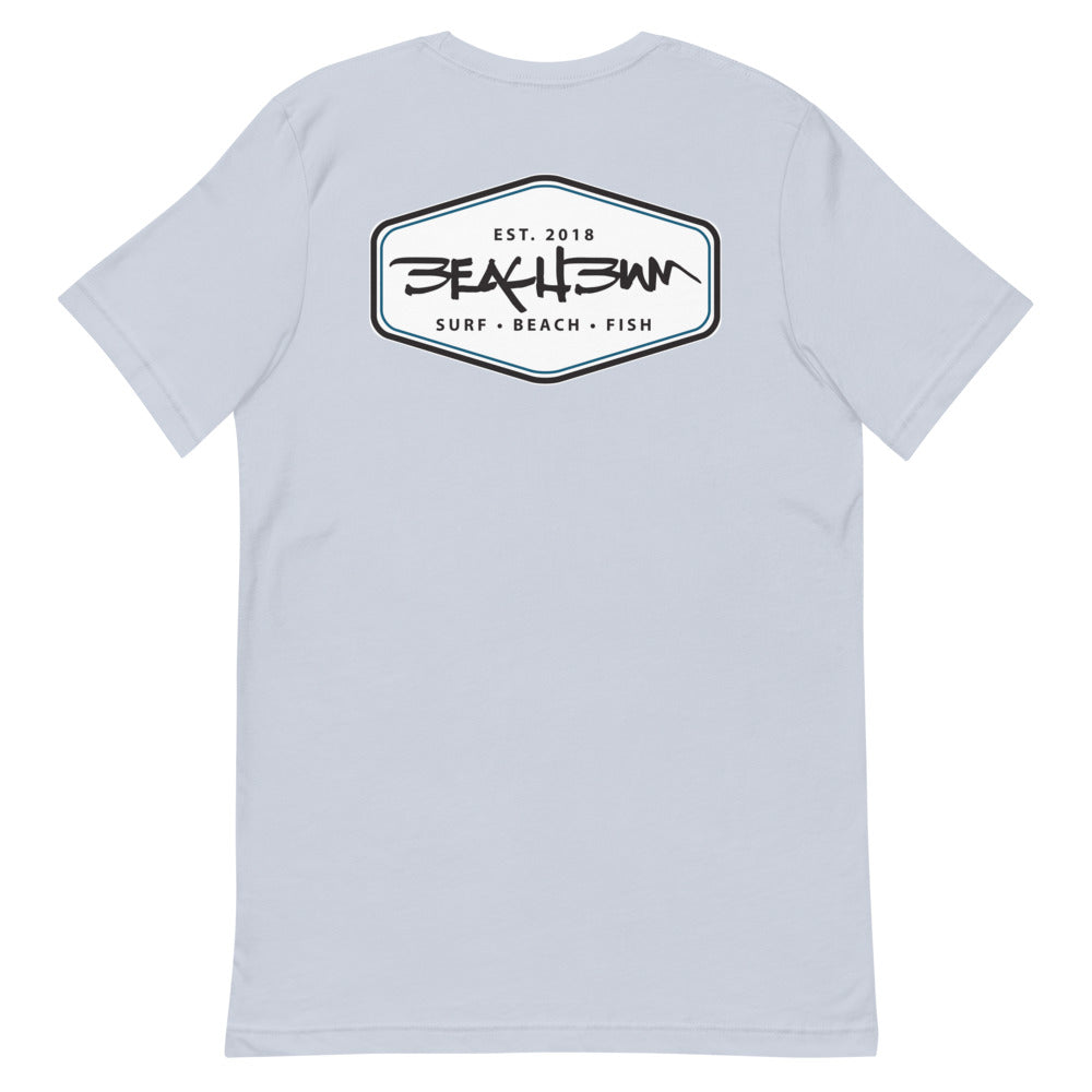 Official Beach Bum Short-Sleeve Unisex T-Shirt- The Beach Badge (Art on Back)