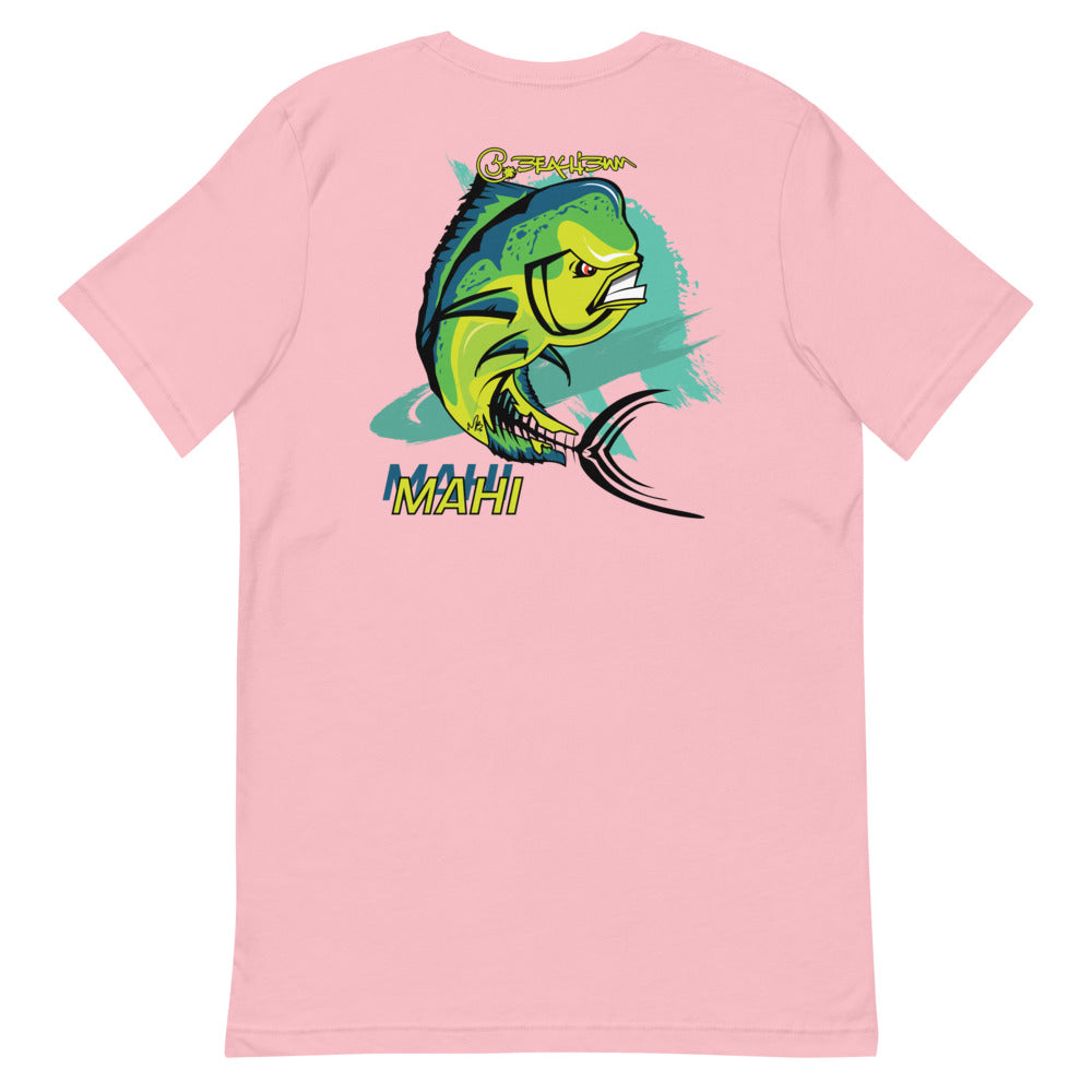 Official Beach Bum Short-Sleeve Unisex T-Shirt- Mean Mahi (Art on Back)
