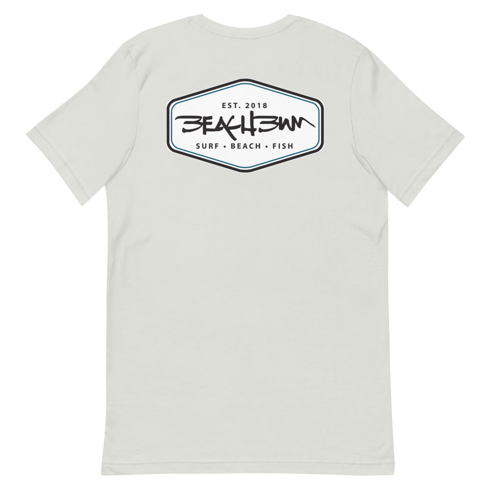 Official Beach Bum Short-Sleeve Unisex T-Shirt- The Beach Badge (Art on Back)