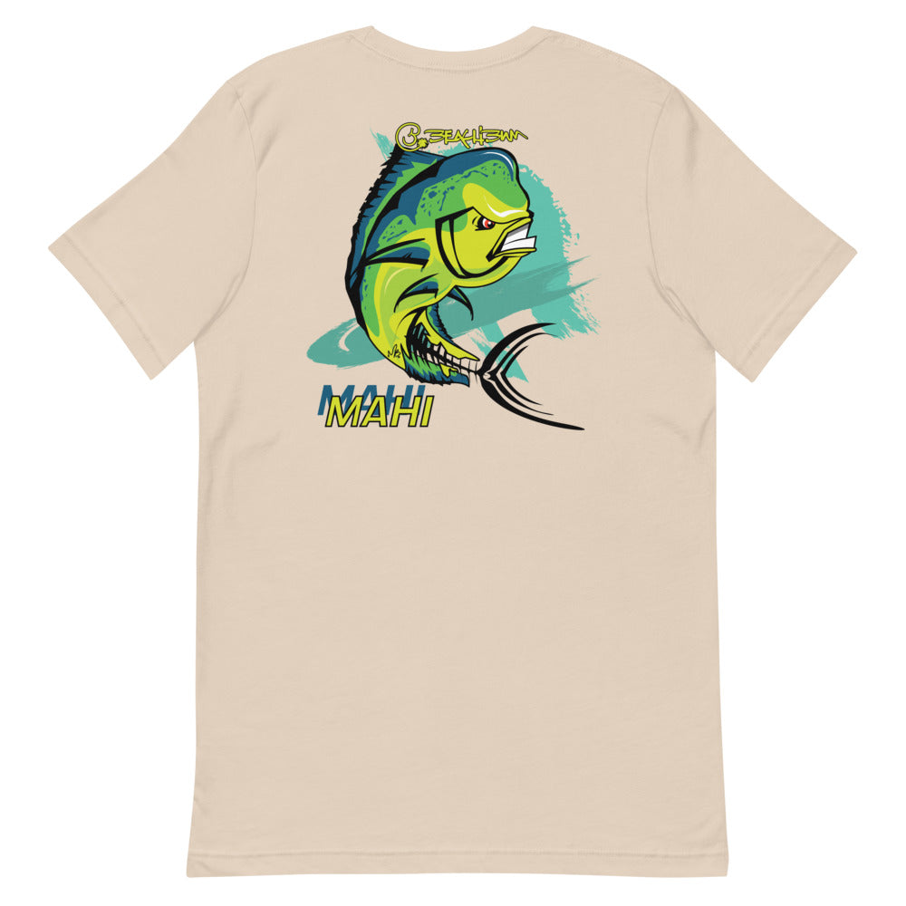 Official Beach Bum Short-Sleeve Unisex T-Shirt- Mean Mahi (Art on Back)