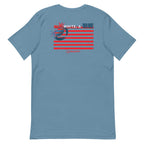 Official Beach Bum Short-Sleeve Unisex T-Shirt- Red, White, and Blue Crab (Art on Back)