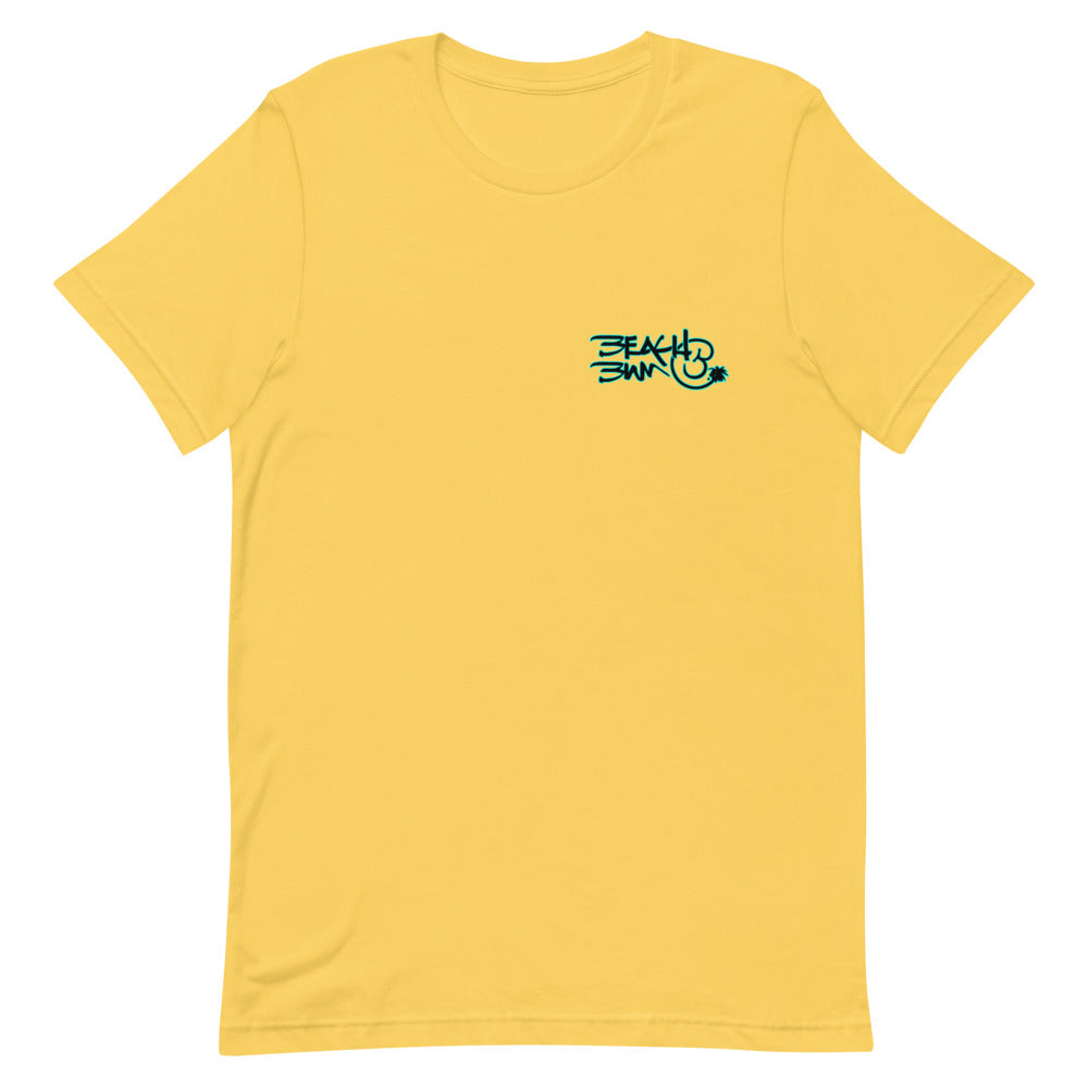 Official Beach Bum Short-Sleeve Unisex T-Shirt- Beer Fishy Fishy (Art on Back)
